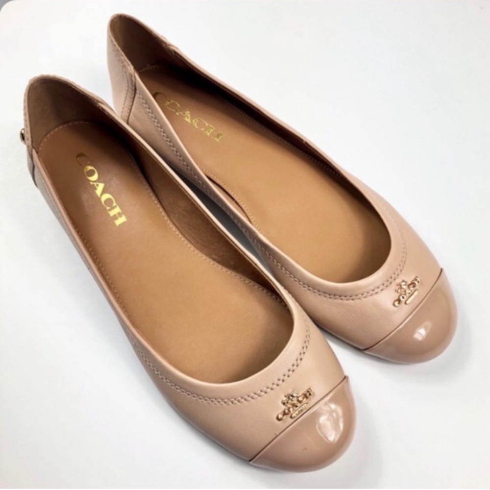 Coach nude pink flat Chelsea leather ballet 7